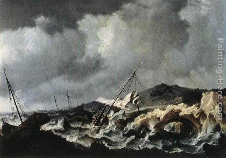 Shipwreck painting - Bonaventura Peeters the Elder Shipwreck art painting